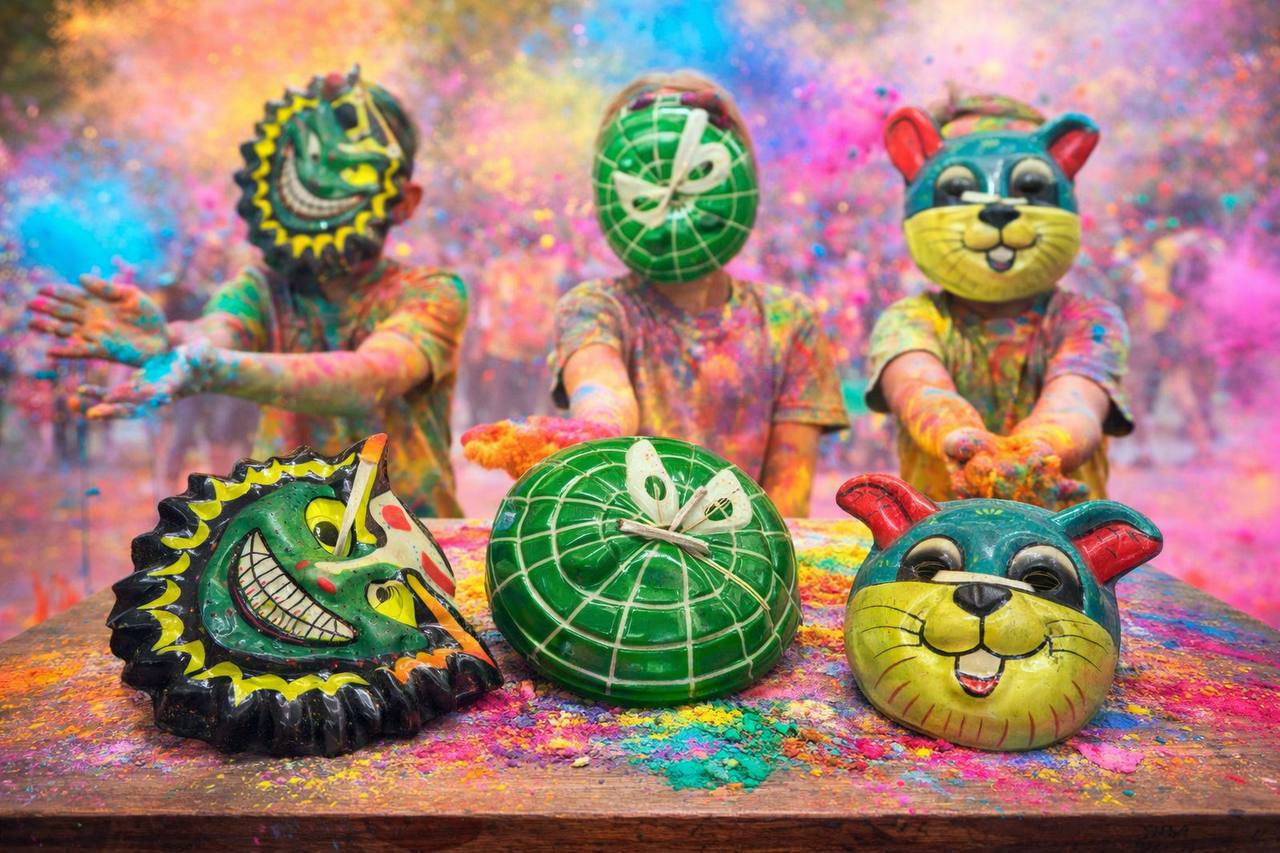 Holi Kids Funny Mask