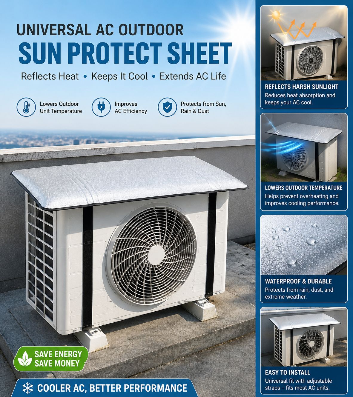 Waakart 8 MM Universal AC Outdoor Sun Protection Sheet