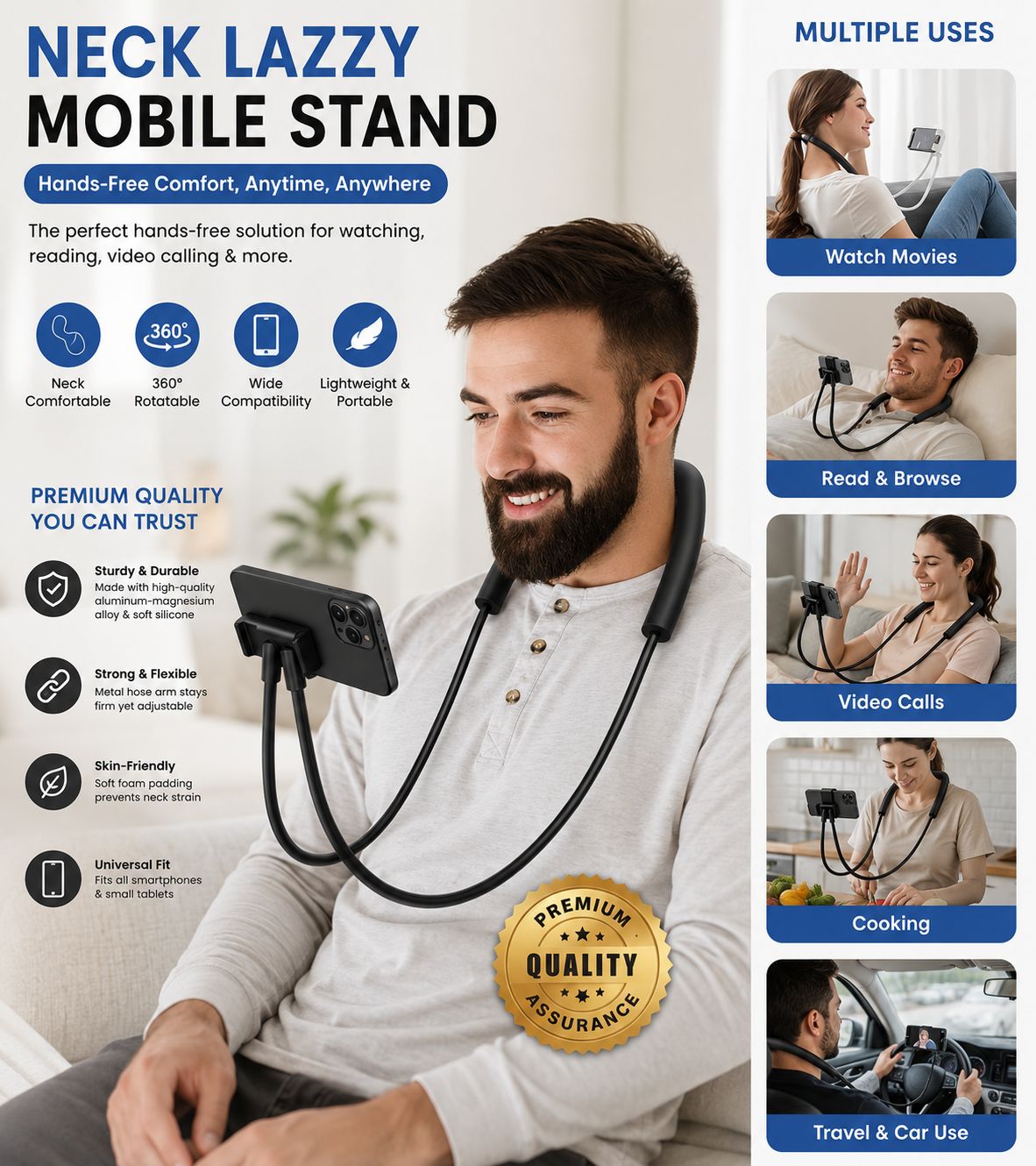 Neck Lazy Mobile Stand (Imported)