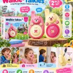 WHAAKART Kids Walkie Talkie Set of 2, Bear-Shaped Long Range Two-Way Communication Toy with One-Touch Call, Hanging Rope & Buckle, Battery Operated