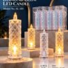 Whaakart 6inch Smokeless Crystal LED Candle (Imported)